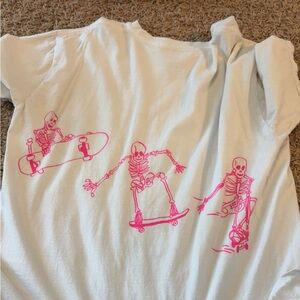 Urban Outfitters Kids Tee with Pink Skeleton Graphics